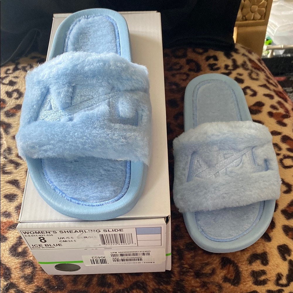 NIB APL Women’s Shearling Ice Blue Slide lowest price no offers
